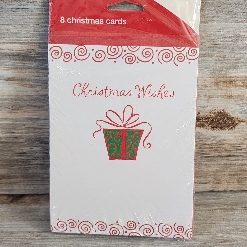 Carlton Cards Christmas Wishes 8 Count Holiday Greeting Cards Set with Envelopes